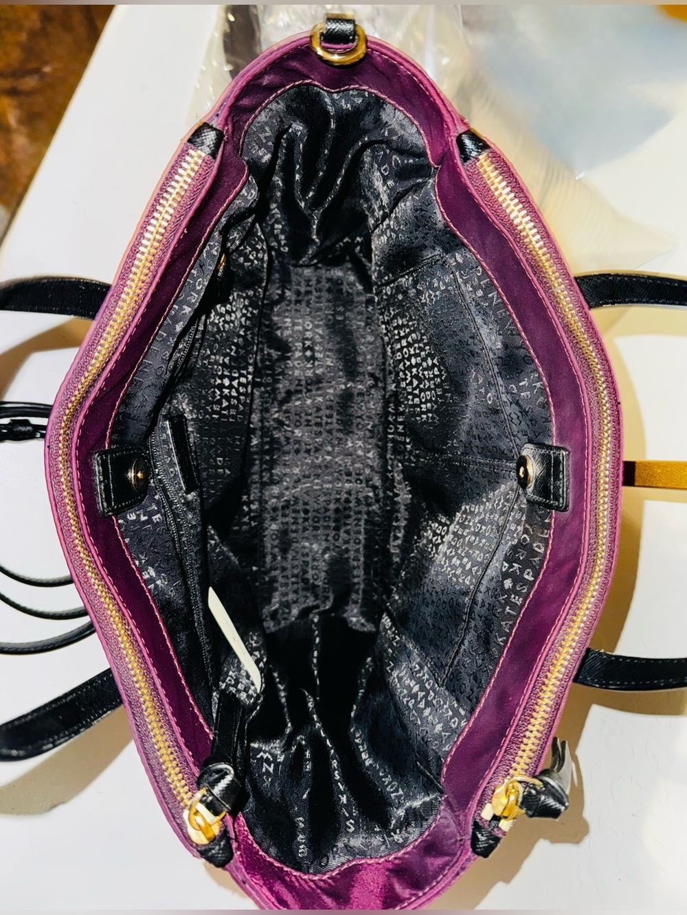 Kate Spade New York Wilson Road Embellished Alyse Bag Purse Plum Black - EUC - Picture 7 of 16
